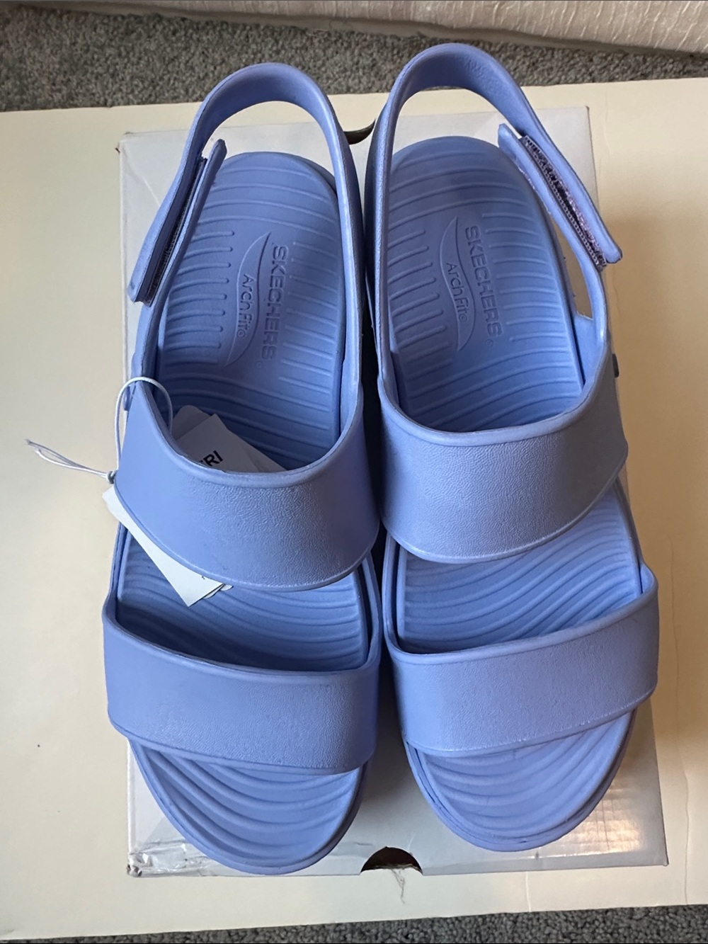 Skechers Periwinkle Foamies Platform Sandals for Women Size 7 - Picture 3 of 8